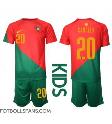 Portugal Joao Cancelo #20 Replika Hemmatröja Barn VM 2022 Kortärmad (+ Korta byxor)